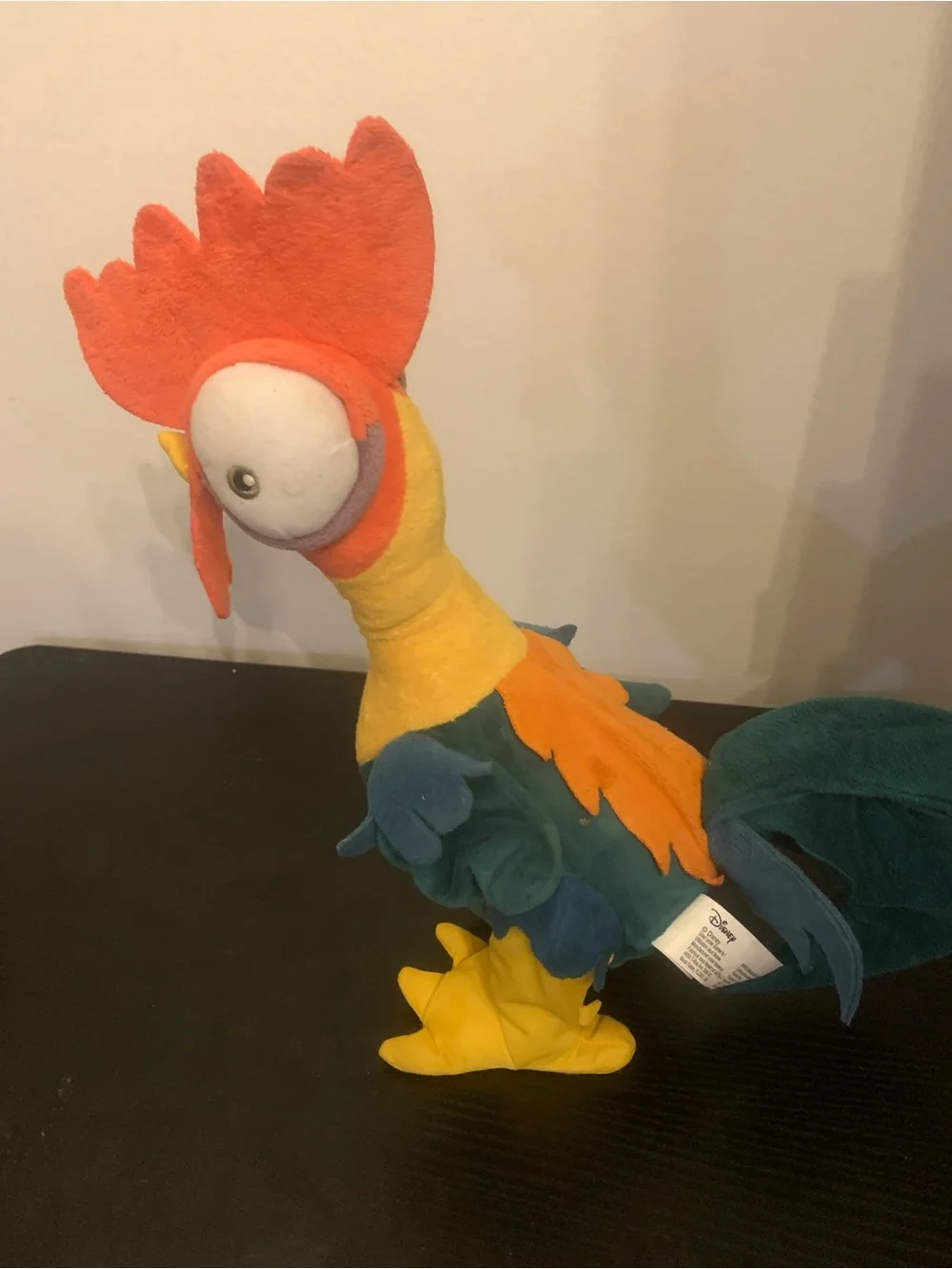 Disney Moana clucking Hei Hei plush rooster wide eyed goofy vibrant color